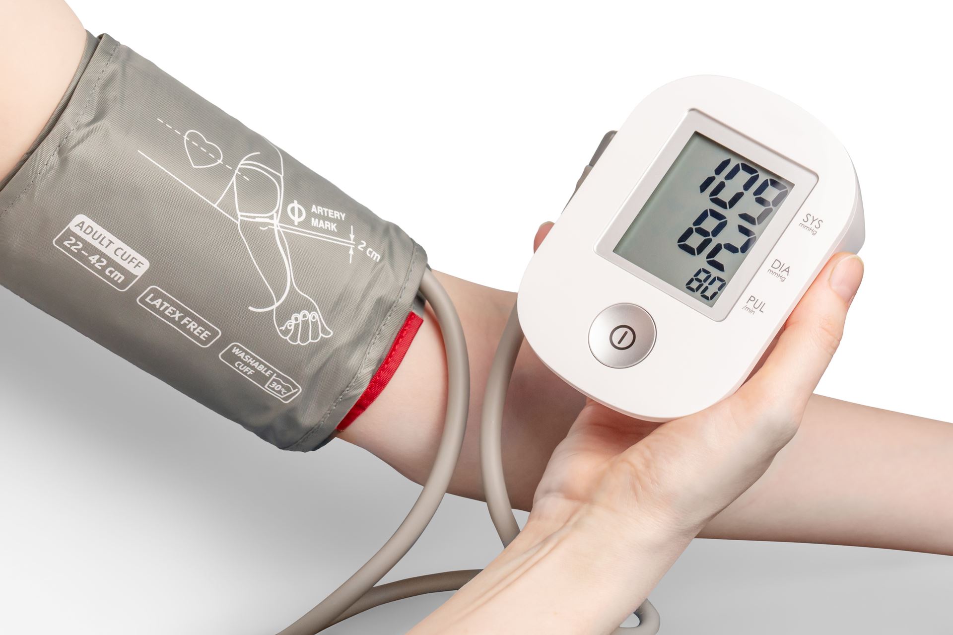 Using blood pressure monitoring cuff 